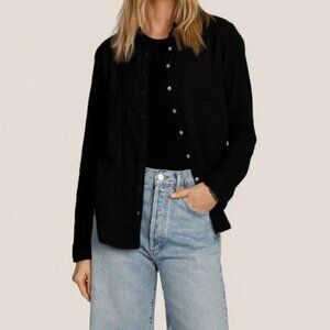 Dylan Cotton Button Up Shirt in Black, L